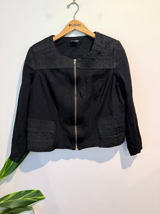 City Chic Black Zip-front Jacket Size L
