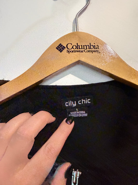 City Chic Black Zip-front Jacket Size L