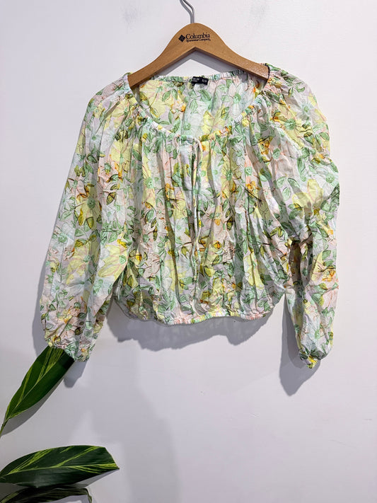 Cotton:on Floral Cotton Puff Sleeves Top Size XS/PP