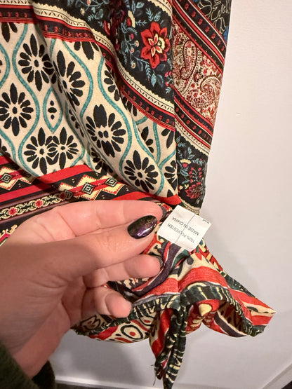 Brand Unknown Multicolour Printed Kaftan Top Size 18