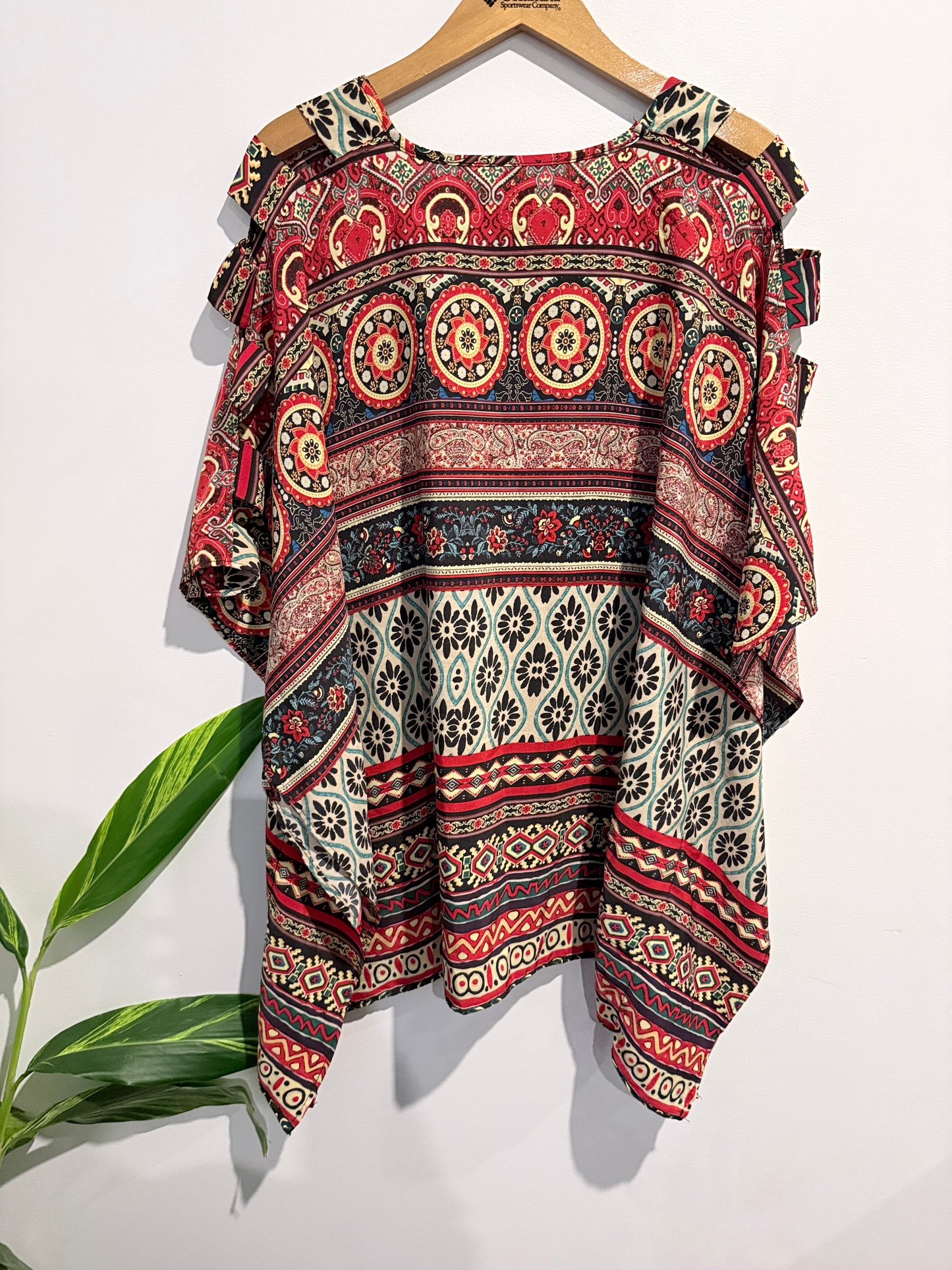 Brand Unknown Multicolour Printed Kaftan Top Size 18