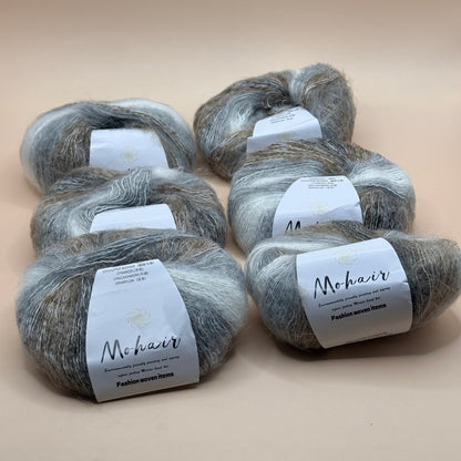 Mohair Blend Knitting Yarn Bundle 6x 25g Yarn Skeins 150g