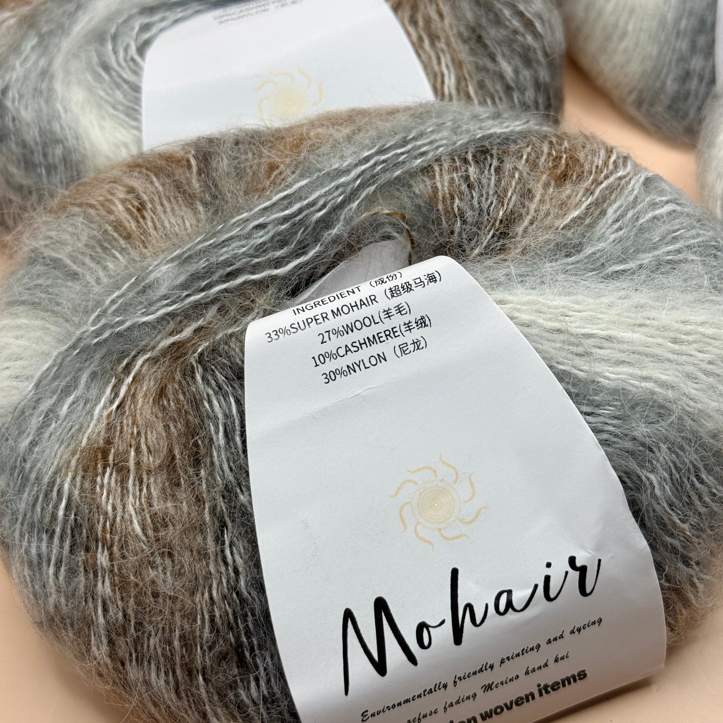 Mohair Blend Knitting Yarn Bundle 6x 25g Yarn Skeins 150g