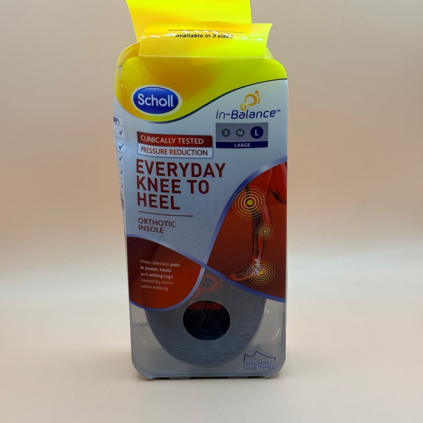 Scholl In-Balance Everyday Knee to Heel Orthotic Insoles Large