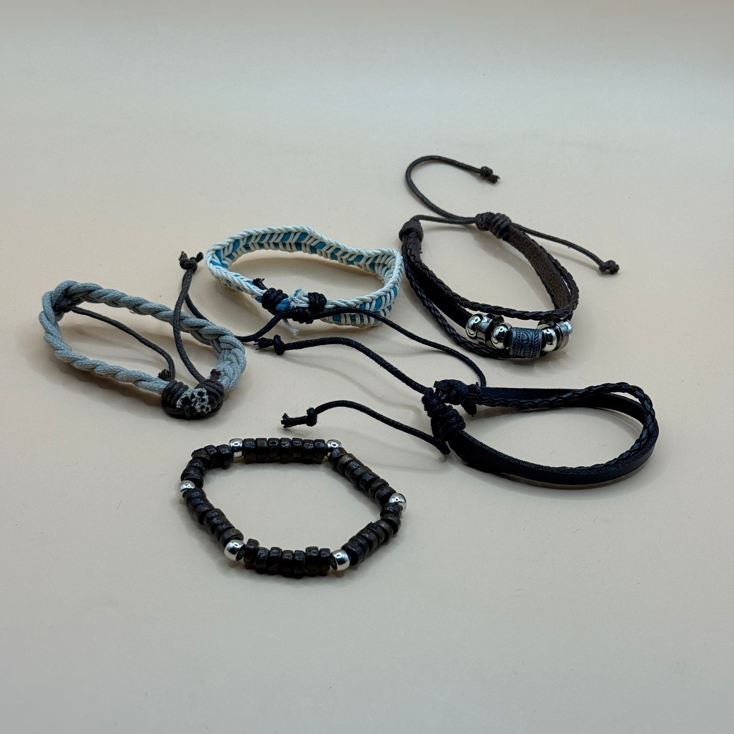5x Mixed Beaded & Woven Casual Bracelet Set