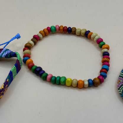 5x Colourful Beaded & Woven Bracelet Set