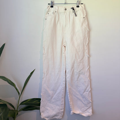Glassons Super High Rise 90’s Straight Leg Jeans White Denim Size 8
