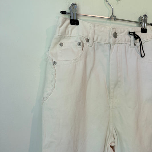 Glassons Super High Rise 90’s Straight Leg Jeans White Denim Size 8