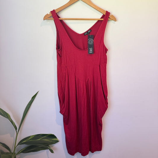 Spiral Sleeveless Tunic Side Pocket Dress Size M