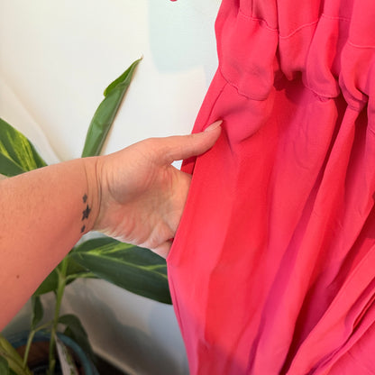 French Connection Patras Crepe Long Jumpsuit Azalea Pink Size 16
