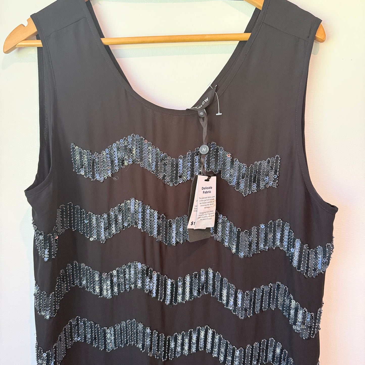 Harlow Black Sequin Dress Size 16