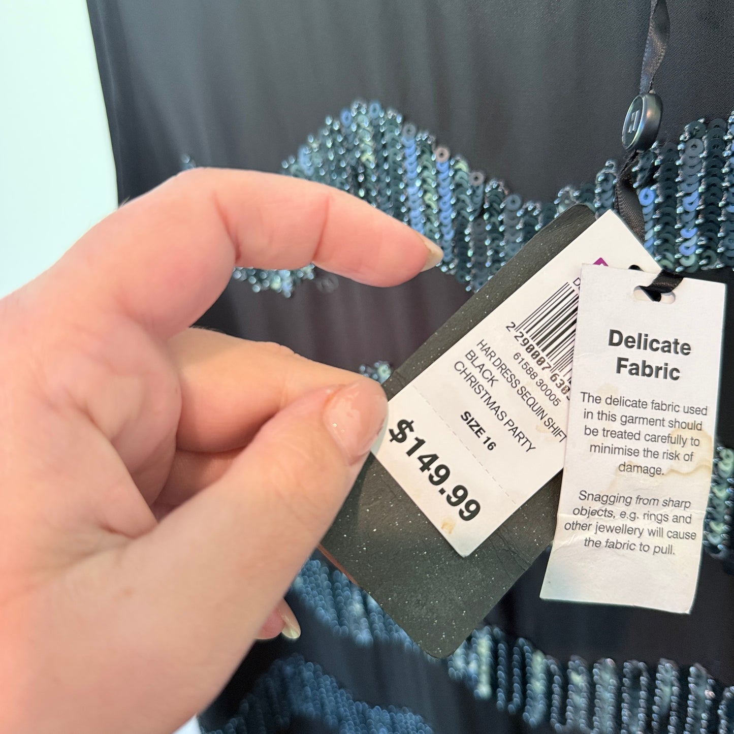 Harlow Black Sequin Dress Size 16