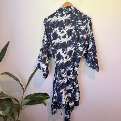Cotton On Body Navy Tie Dye Kimono Gown S/M
