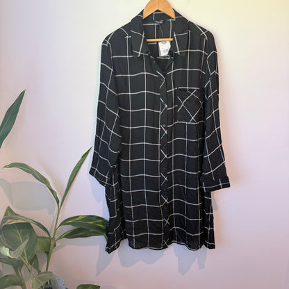 George Plus Black Check Shirt Dress 3X