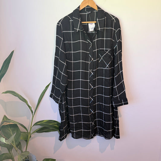 George Plus Black Check Shirt Dress 3X
