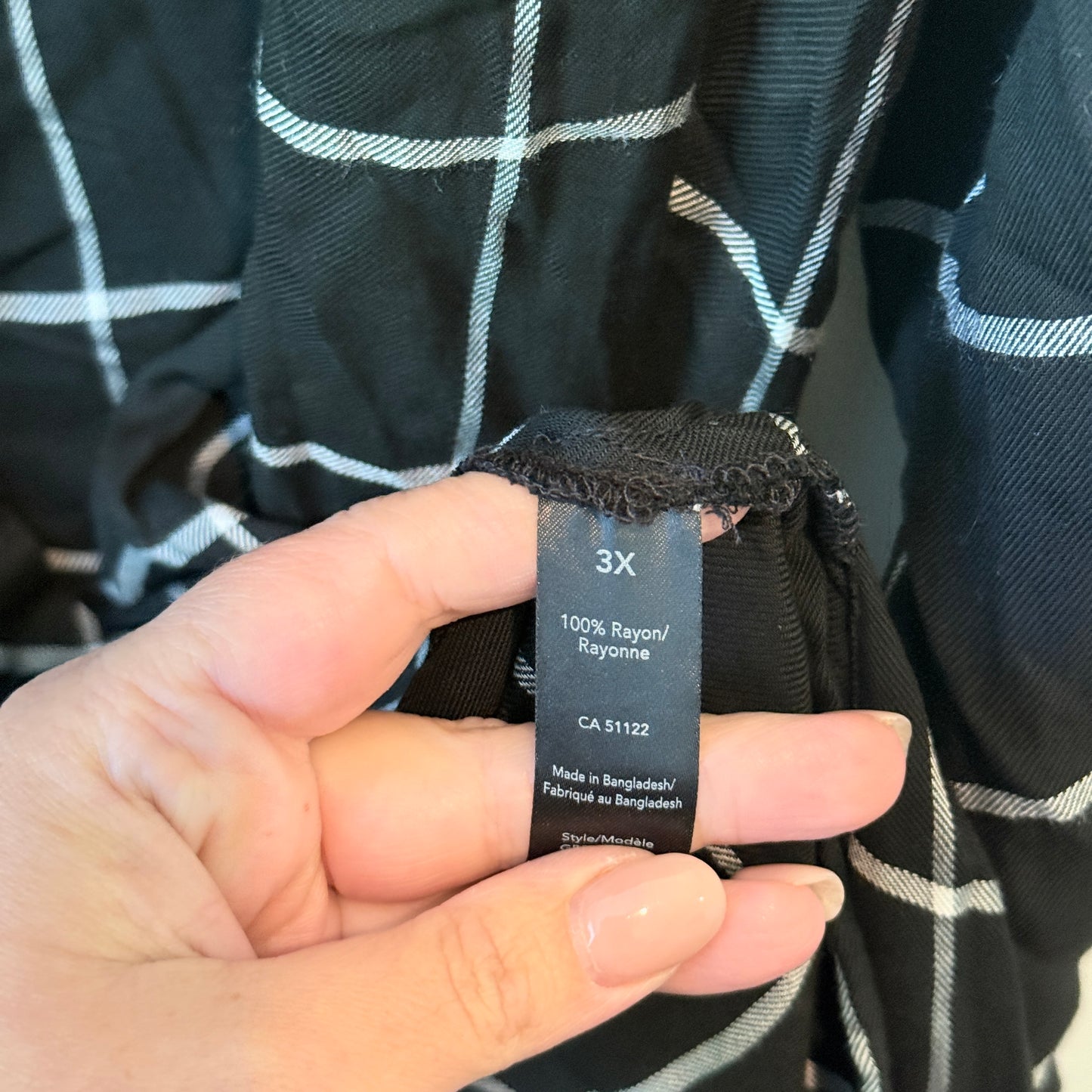 George Plus Black Check Shirt Dress 3X