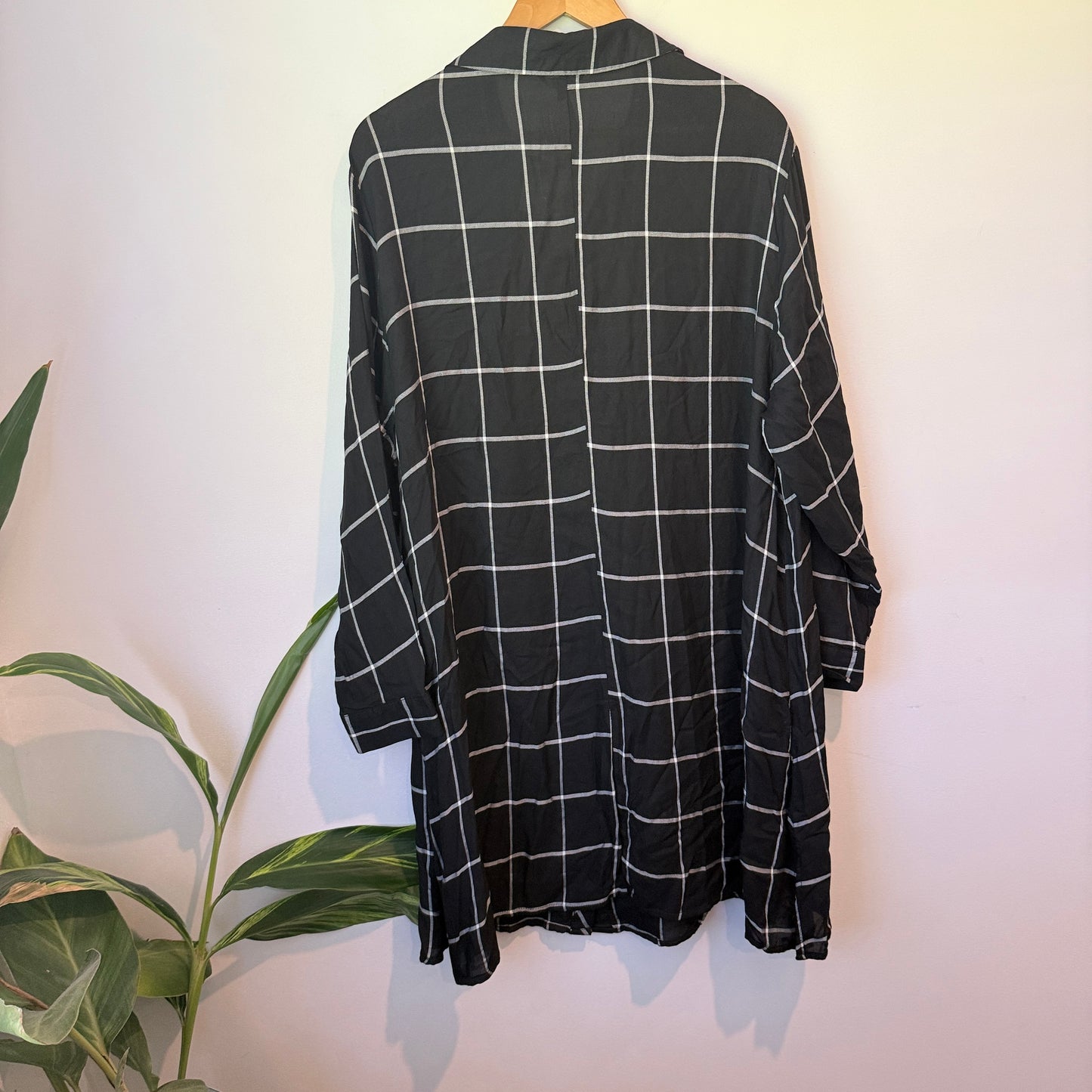 George Plus Black Check Shirt Dress 3X