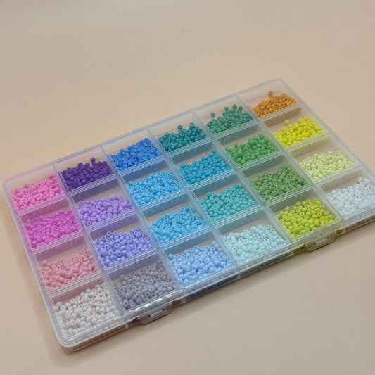 Rainbow Seed Bead Kit – 24 Colour with Storage Box