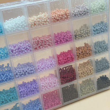 Pastel Seed Bead Kit – 40 Colour with Storage Box