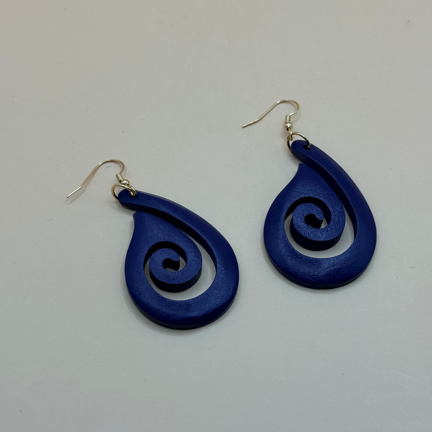 Blue Spiral Drop Earrings