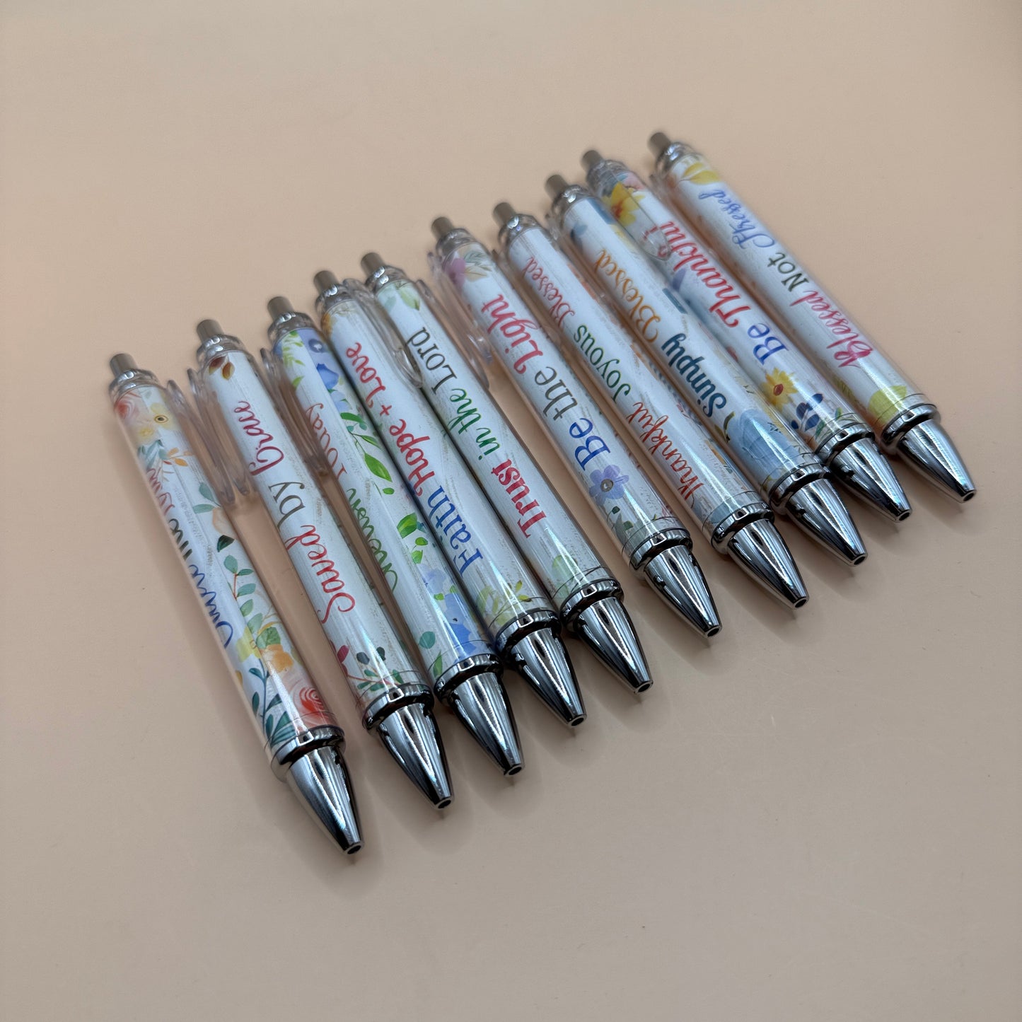 Inspirational Christian Quote Ballpoint Pens 8 Piece Set