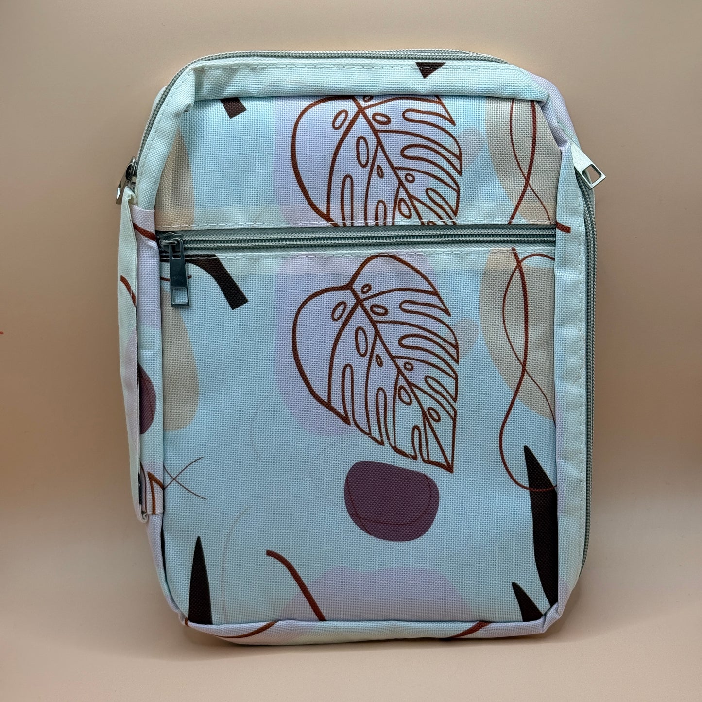 Leaf Print Bible Cover Organiser Bag