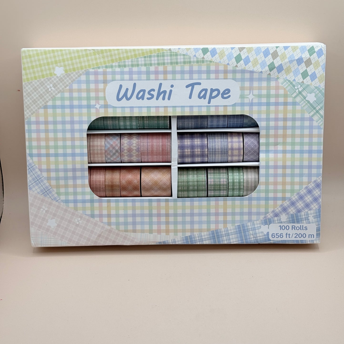 Pastel Plaid Washi Tape Set 100 Rolls