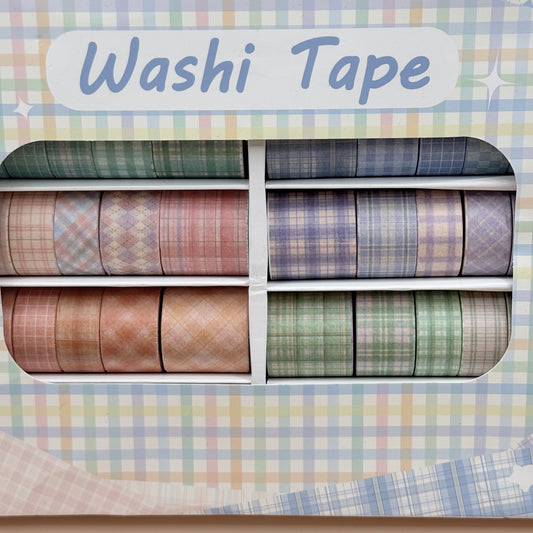 Pastel Plaid Washi Tape Set 100 Rolls