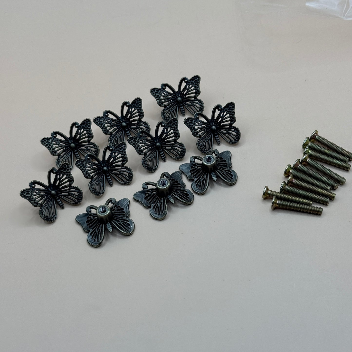 Vintage Style Butterfly Cabinet Knobs Set – 10 Pieces