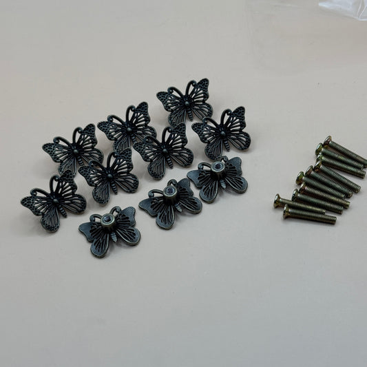 Vintage Style Butterfly Cabinet Knobs Set – 10 Pieces