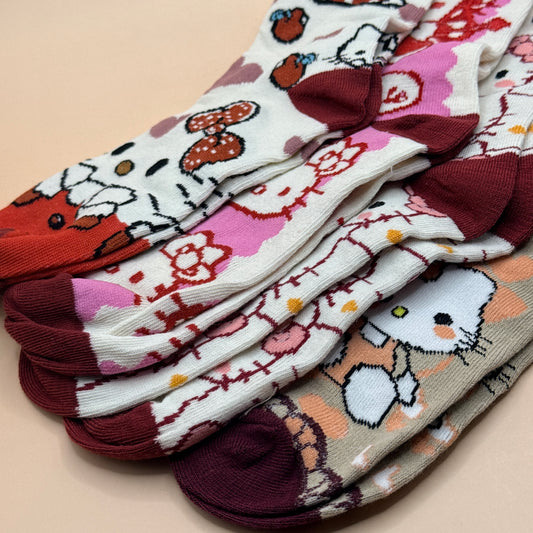Womens Hello Kitty Inspired Socks Set OSFM