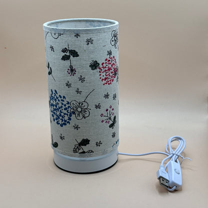 White Floral USB Table Lamp