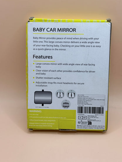 Compact Baby Car Mirror Rear Facing Wide Angle View