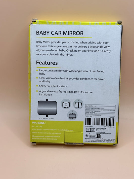 Compact Baby Car Mirror Rear Facing Wide Angle View