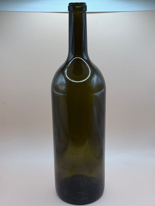 Large Olive Green Glass Wine Bottle / Decorative Vase