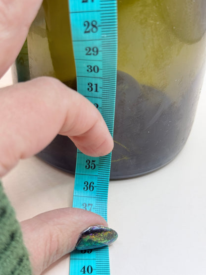Large Olive Green Glass Wine Bottle / Decorative Vase