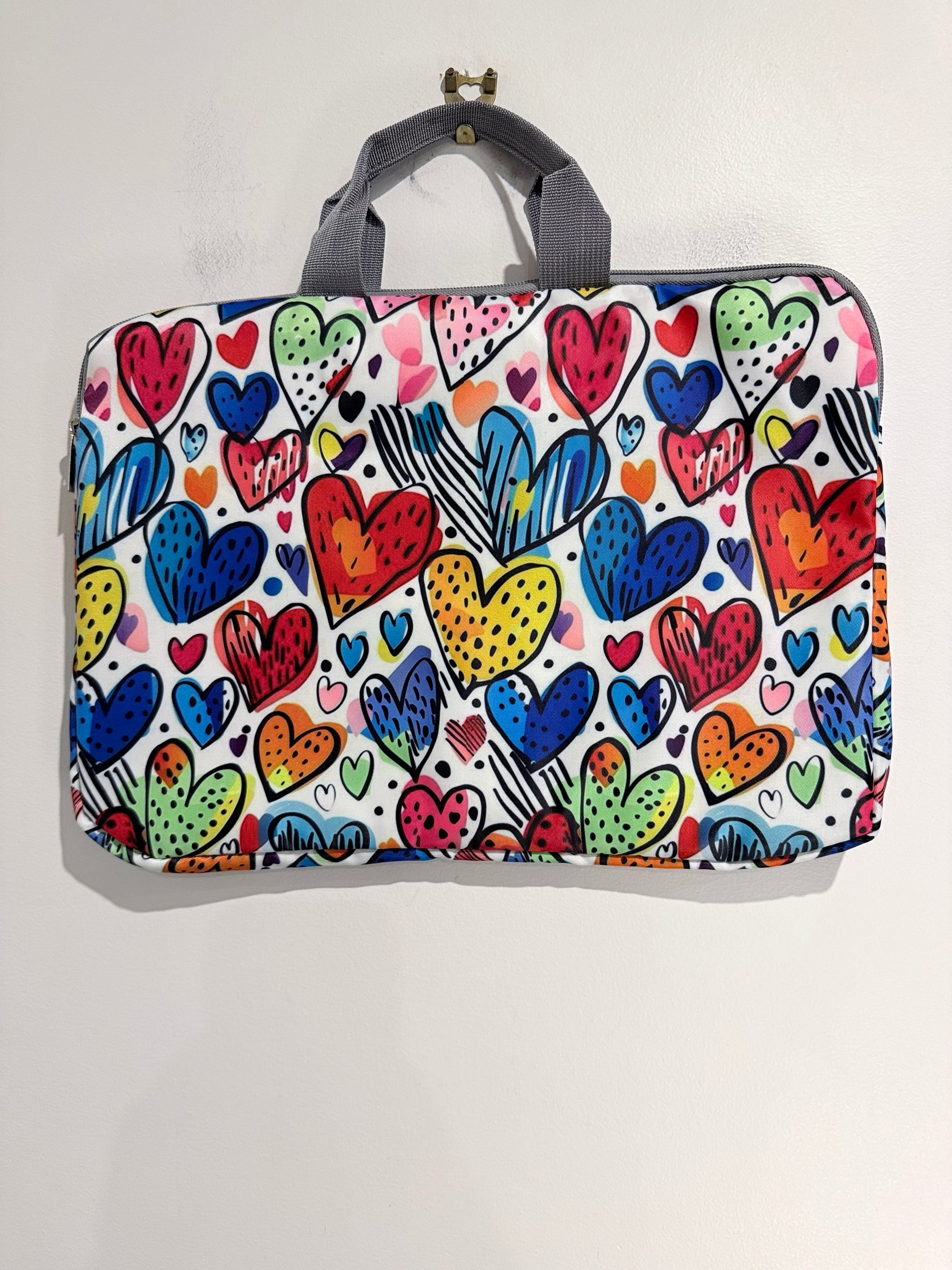 Colourful Hearts Laptop Sleeve Carry Case