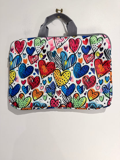 Colourful Hearts Laptop Sleeve Carry Case
