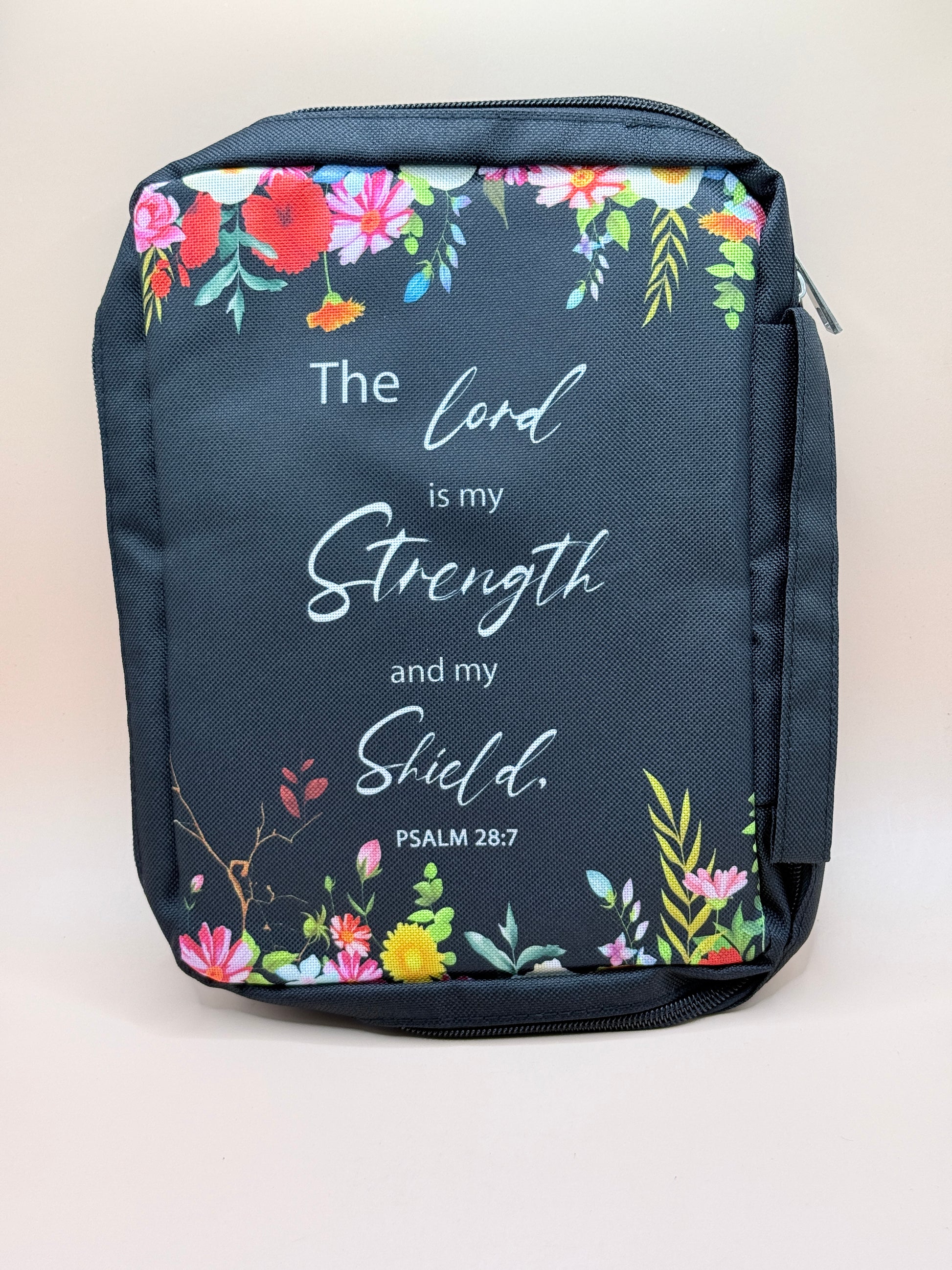 Psalm 28:7 Floral Bible Cover / Book Sleeve Case