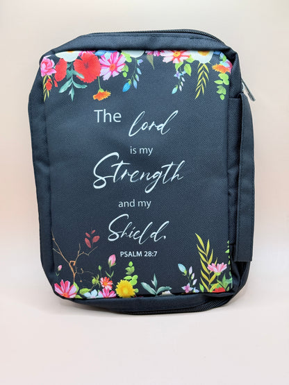 Psalm 28:7 Floral Bible Cover / Book Sleeve Case
