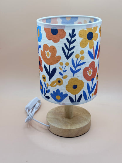 USB Floral Bedside Table Lamp