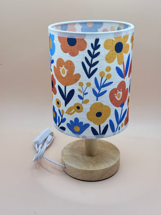 USB Floral Bedside Table Lamp