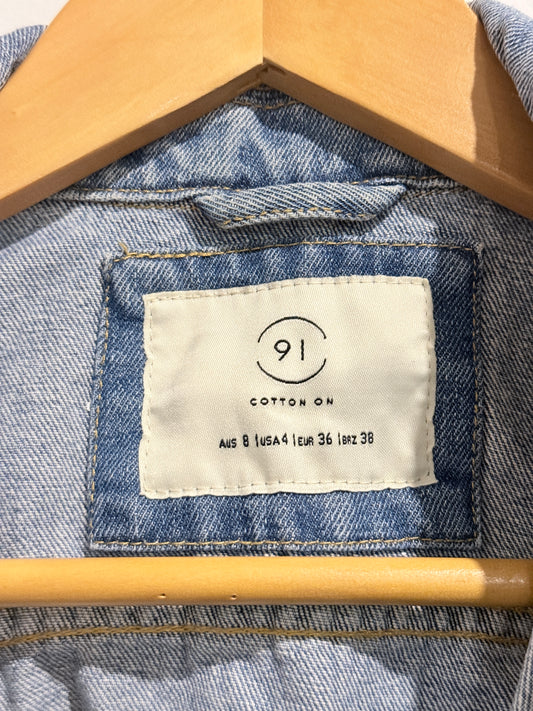 Cotton:on Distressed Cropped Fit Denim Jacket Size 8