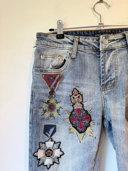 Dolce & Gabbana Light-wash Embellished Jeans Size 29 | Waist 78cm