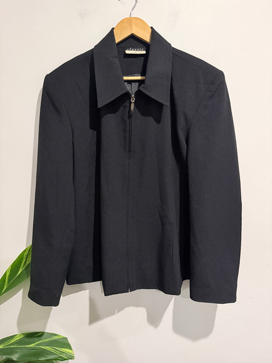 Classic Touch Zip-up Collared Jacket Size 16