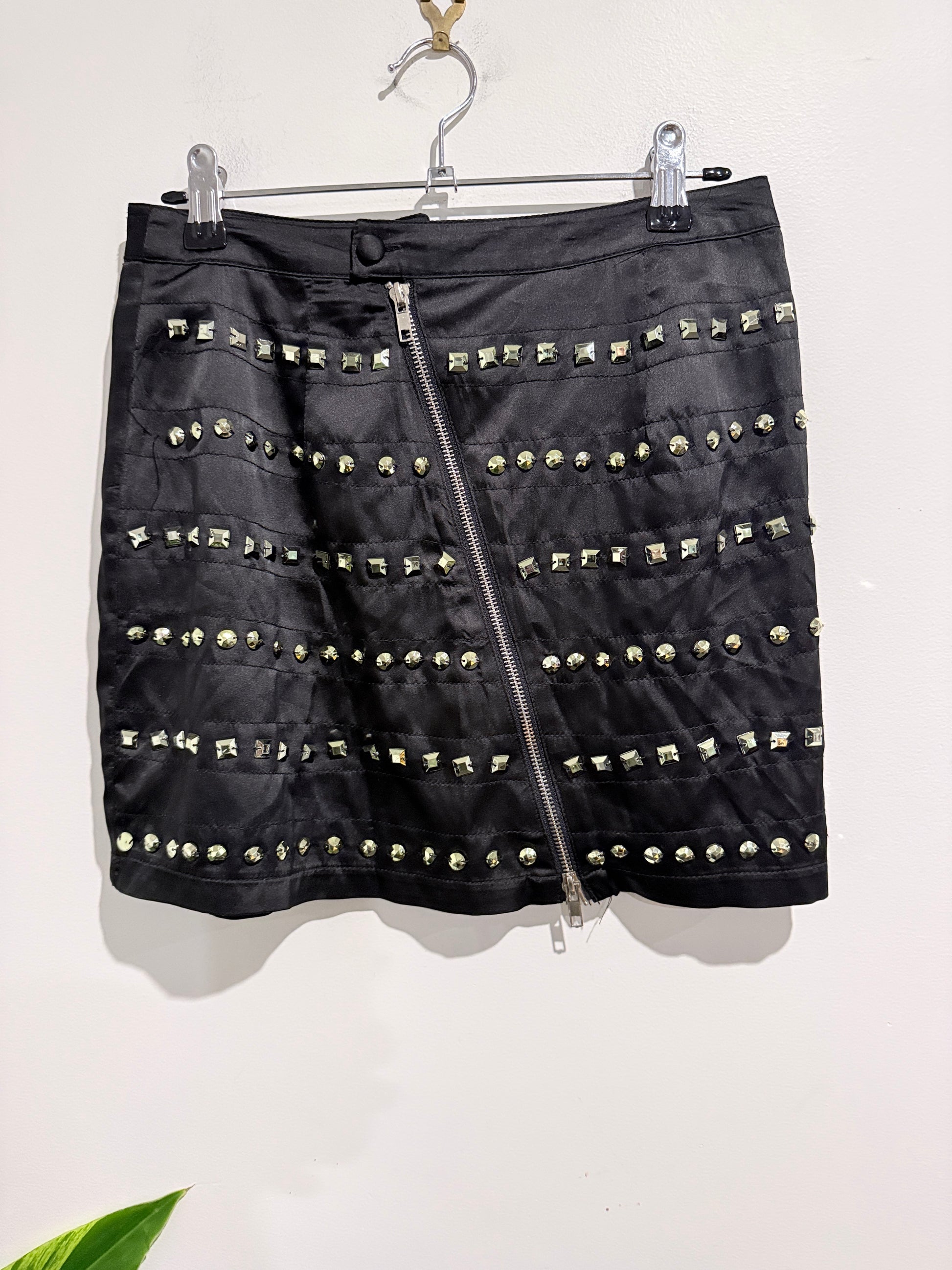 Krafty Black Punk Rock-style Mini Skirt Size S | Waist: 72cm
