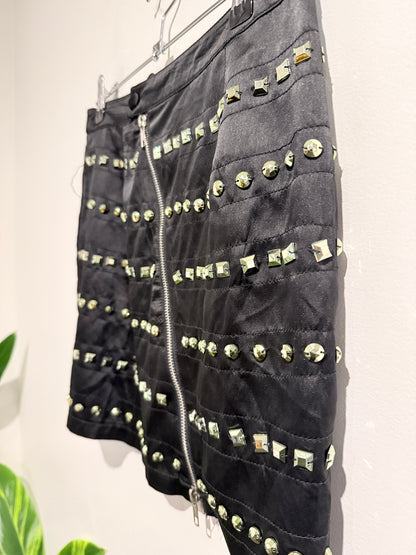 Krafty Black Punk Rock-style Mini Skirt Size S | Waist: 72cm