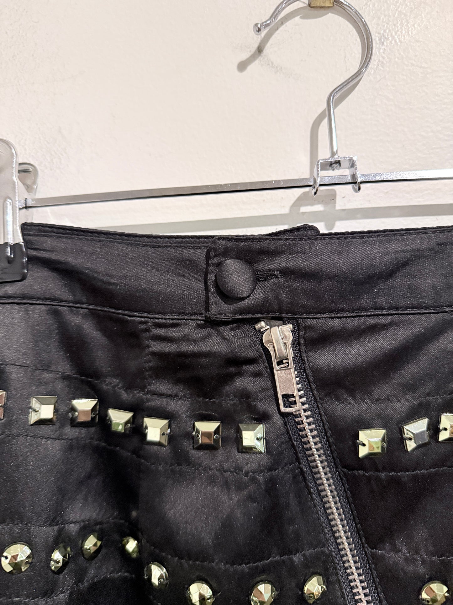 Krafty Black Punk Rock-style Mini Skirt Size S | Waist: 72cm