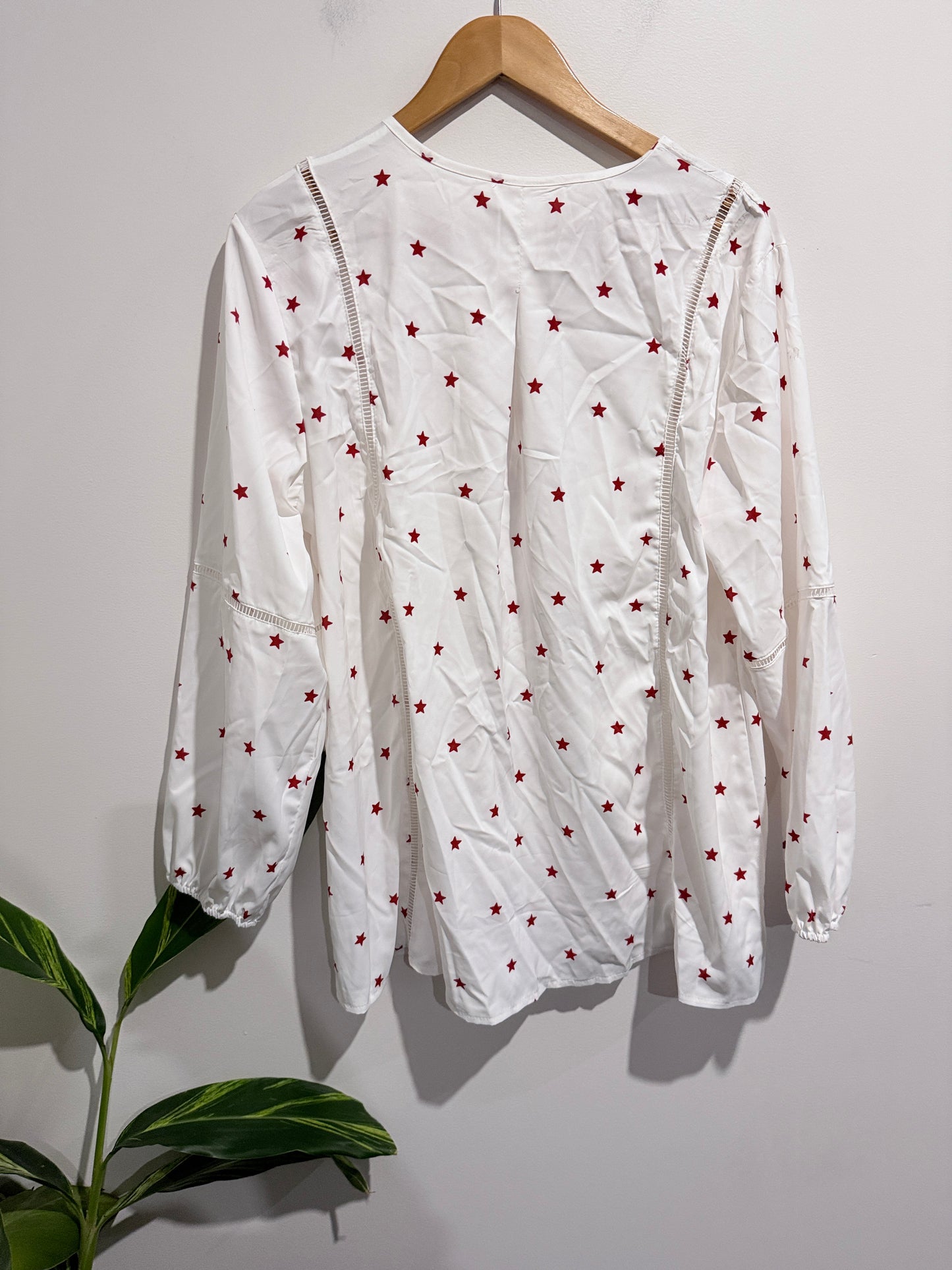 Brand Unknown Bohemian-style Embroidered Gauze Blouse Size 1XL | U/Arm to U/Arm 60cm