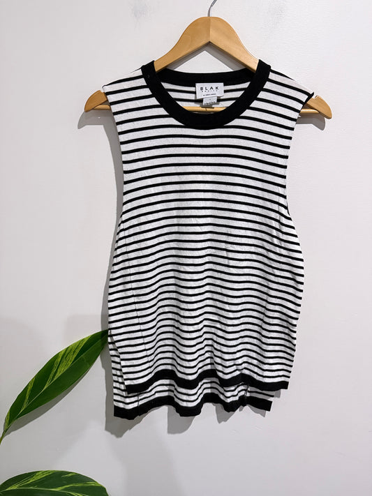 Blak Basics Striped Knit Sleeveless Top Size 10
